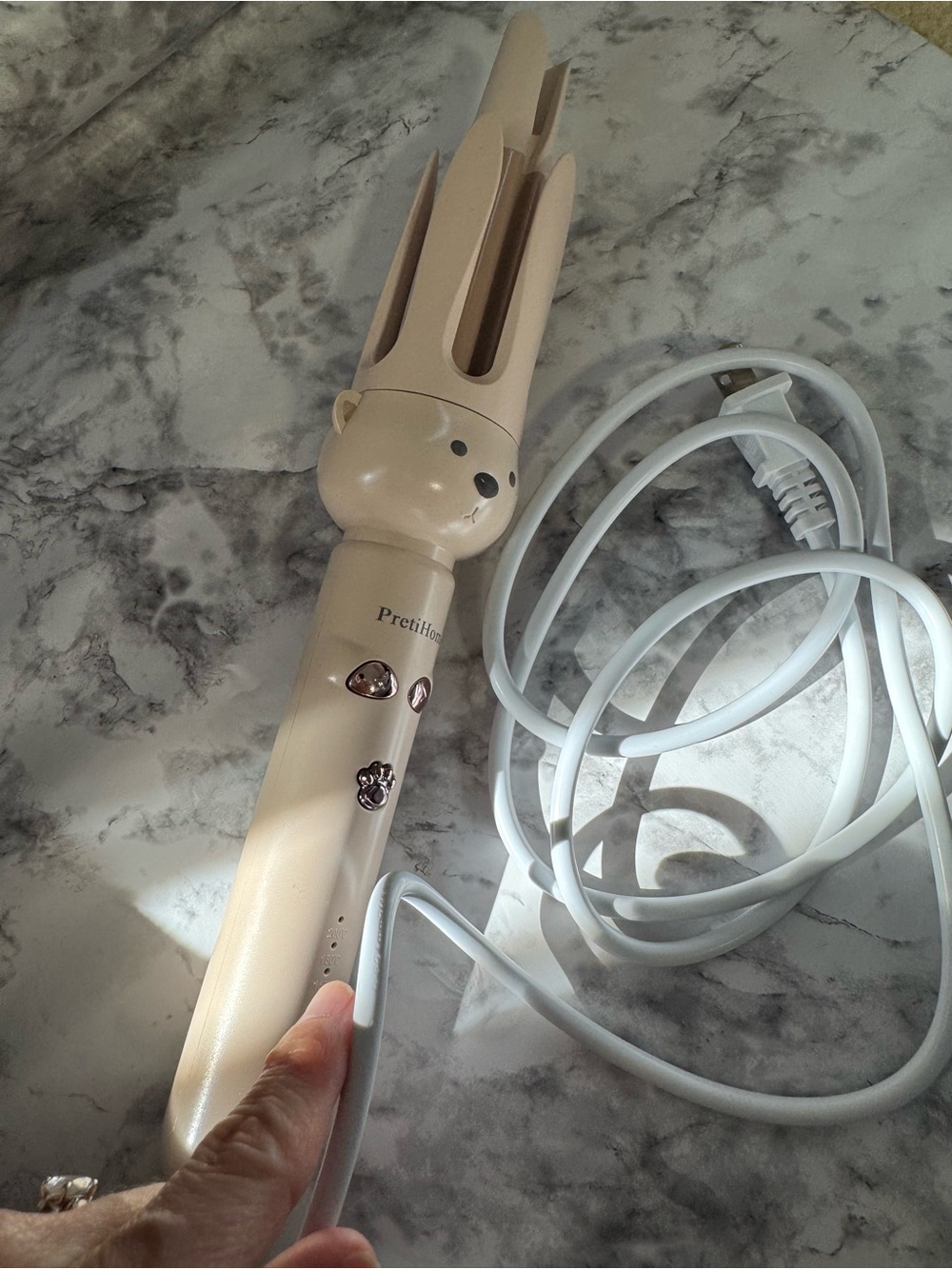Beige  Curling Iron - Cute Bear Design